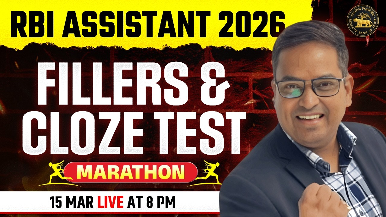 RBI ASSISTANT ENGLISH MARATHON 2026 | RBI ASSISTANT FILLERS & CLOZE TEST | BY SANTOSH SIR