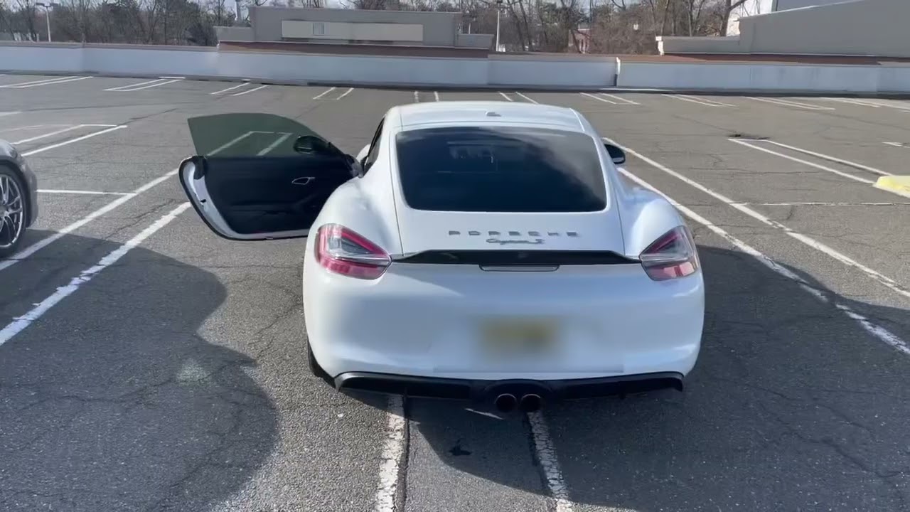 Cayman 981 PSE(agate grey) vs. Carnewal GT (white) - both have headers.