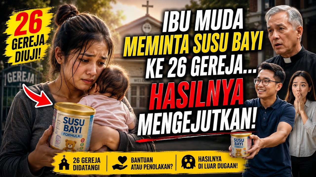 EXPERIMENT SOSIAL || IBU MUDA MEMINTA SEKALENG SUSU BAYI KEPADA 26 GEREJA || HASILNYA MENGAGETKAN 