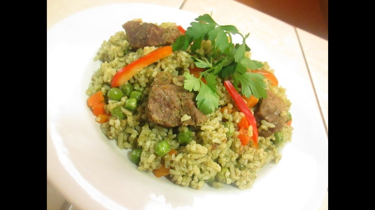 RECETA: Arroz Verde Criollo ... Arroz Verde con Carne ... Arroz Verde Criollo con Carne