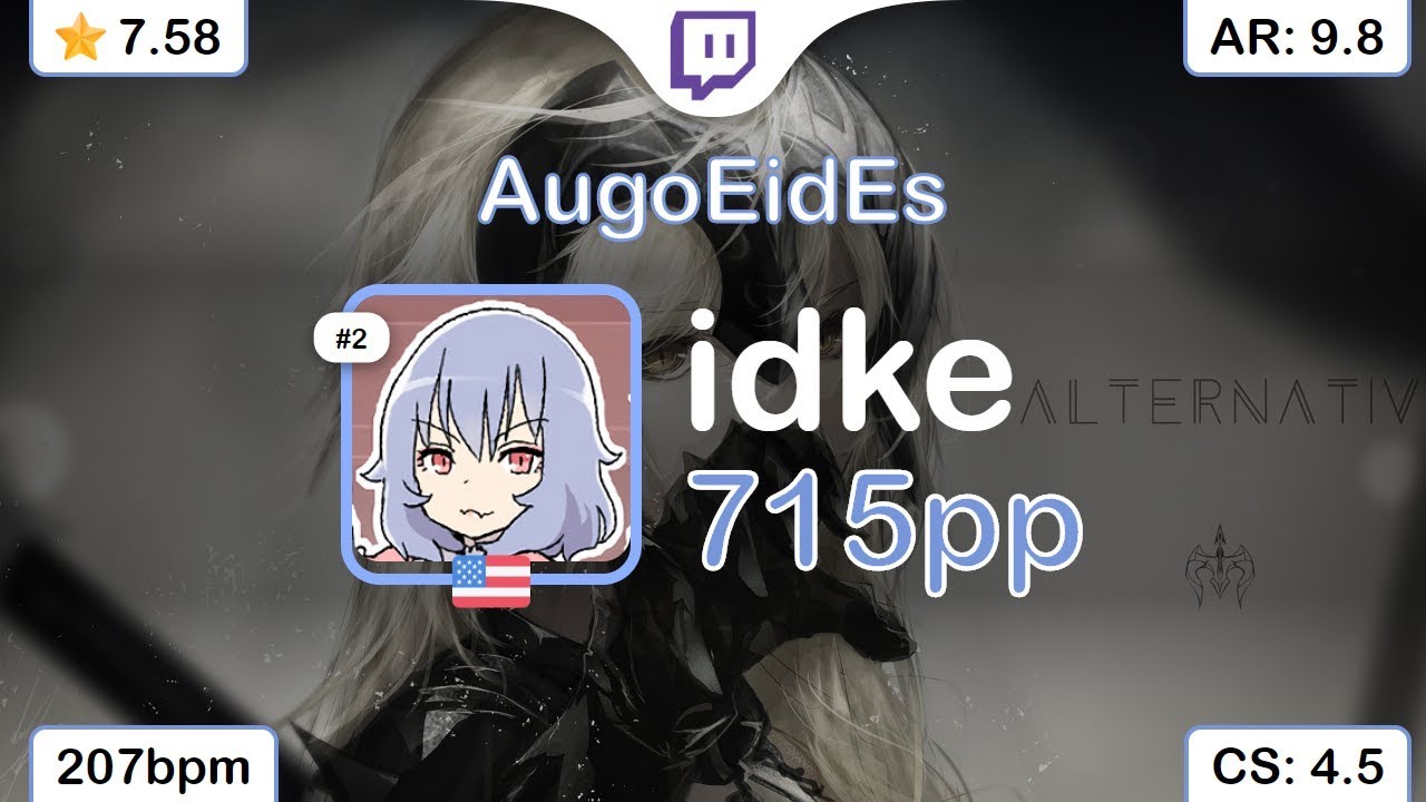 [7.6⭐Live] idke | DystopiaGround - AugoEidEs [Agony] +HD 99.59% {#1 715pp 1st FC} - osu!