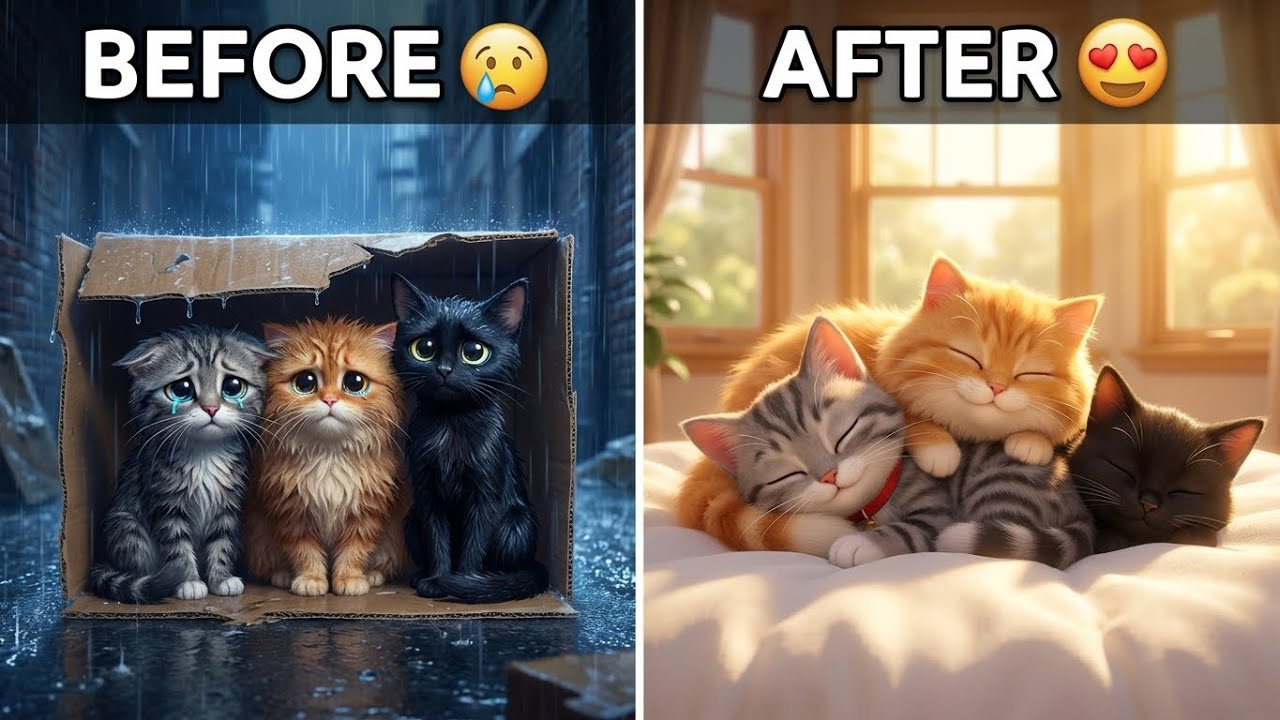 Saved from the Cold A Heartbreaking Cat Rescue Story Sad to Happy 😿❤️