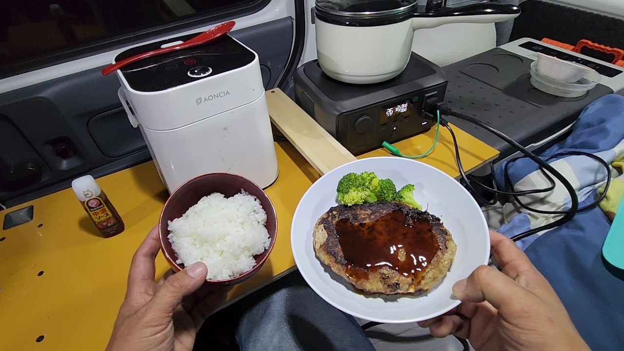 【報告】ガン(GaN)で3になったので車内でご飯を作りました･･･【EcoFlow River 3】