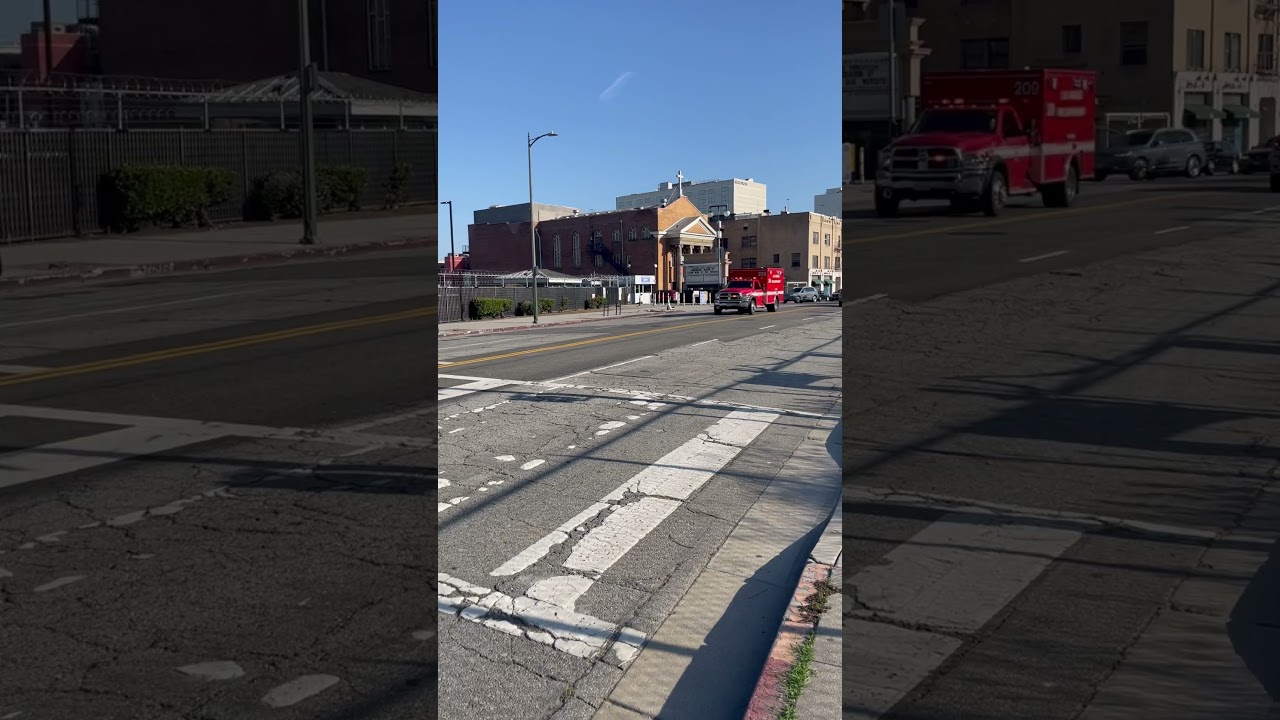 Cops following a LAFD paramedic; code 3