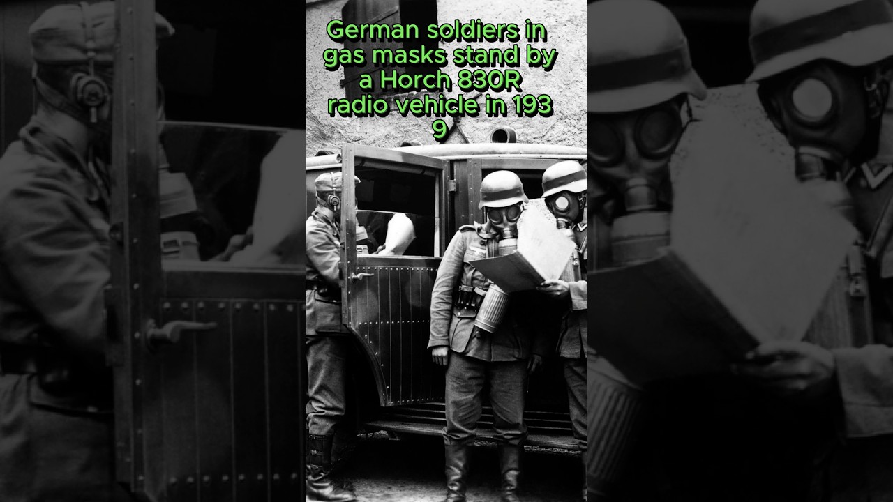 Colorized WW2 Footage: Rare 1939 German Soldiers with Gas Masks  #ww2 #shorts #history