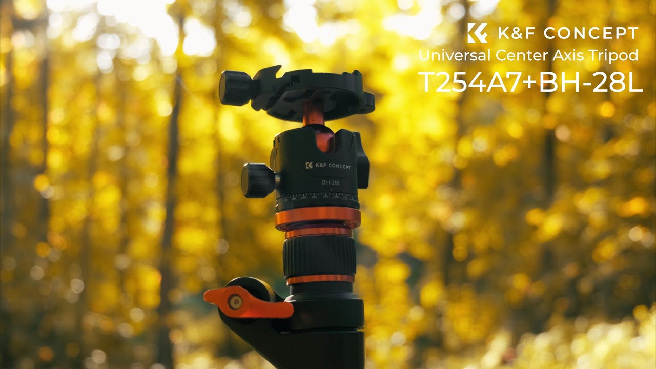 K&F CONCEPT Ultra High Camera Tripod T254A7+BH-28L | Patented Universal Center Axis Versatile Tripod