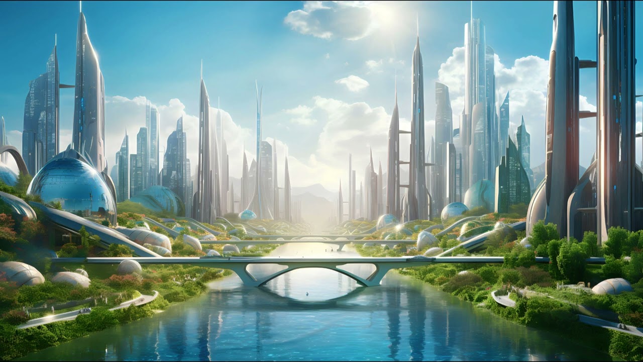 sustainable city of the future (3 hour ambient synth music)