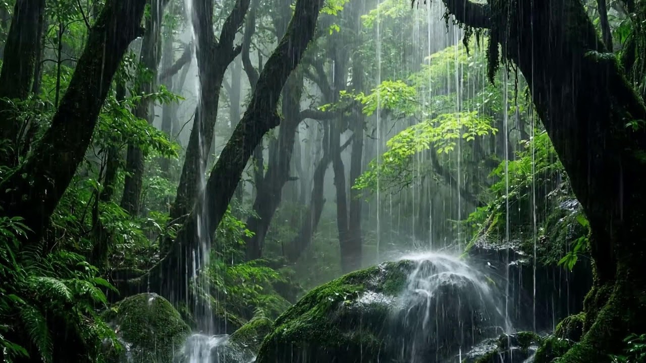 Tranquil Forest Rain Soundscape With Soft Piano Music For Calm Nights And Clear Minds Tonight