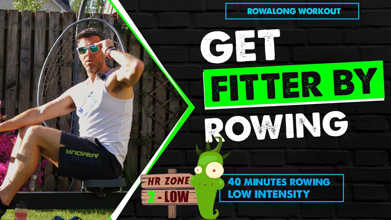 40 minute LOW INTENSITY rowing workout: Zone 2 HR - Get Fit 23