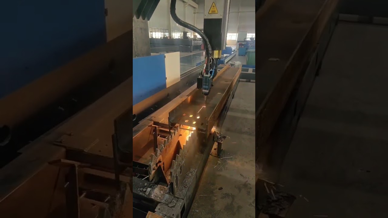 Laser cutter for 400x200mm H-beams no rotary chucks BOCI bevel cutting head FSCUT5000A controller