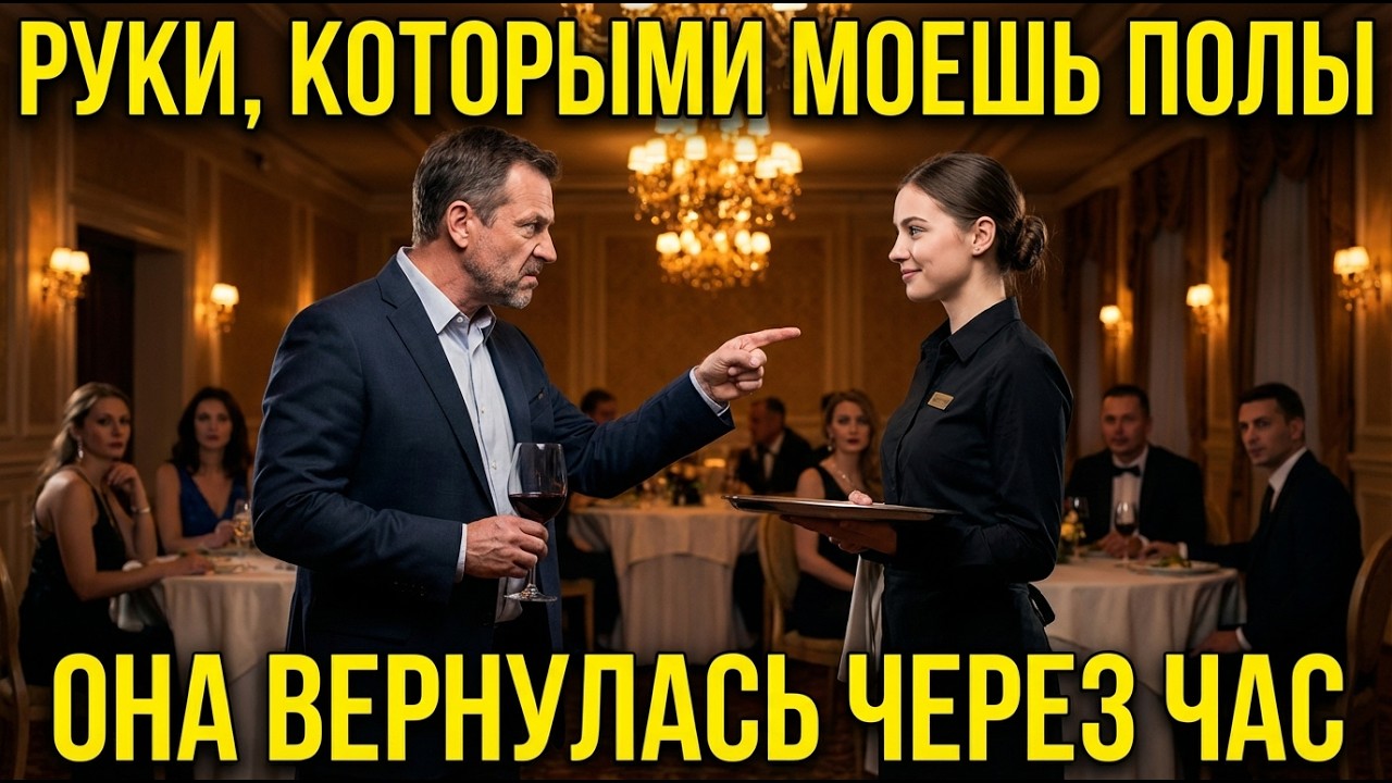 Официантку унижали на банкете: «Руки, которыми моешь полы, убери от моего бокала!» Она молча ушла