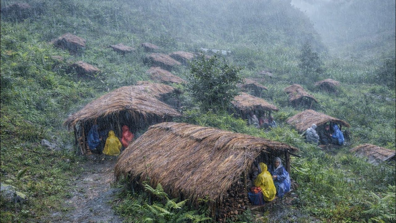 Real Nepali Mountain Village Life During the Rain | Most Peaceful And Relaxing Village Life |