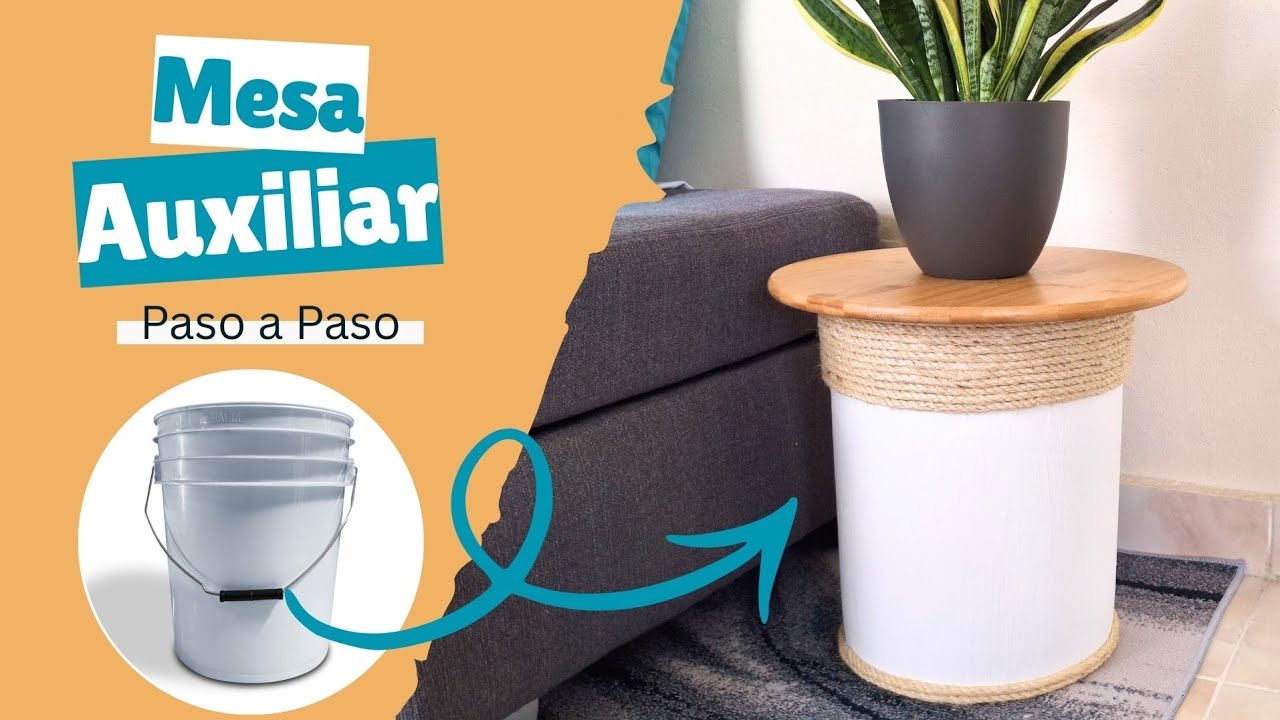 Mesa Auxiliar con Cubo de Pintura