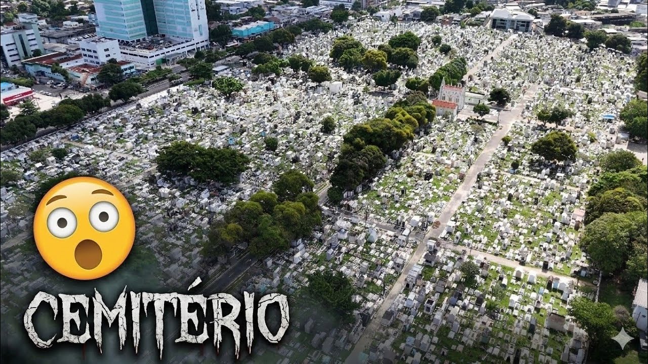 CEMITÉRIO NO MEIO DA CIDADE - Drone fez imagens impressionantes.