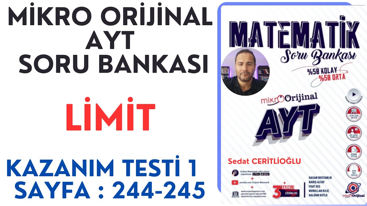 LİMİT SÜREKLİLİK | MİKRO AYT SORU BANKASI SYF:244-245 | #orijinalmatematik  #mikroorijinal # yks2024