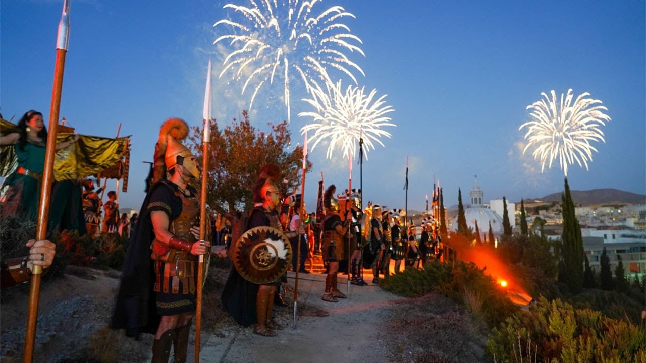 Carthagineses y Romanos 2022. Resumen encendido Fuego Sagrado, pregón y apertura del campamento.