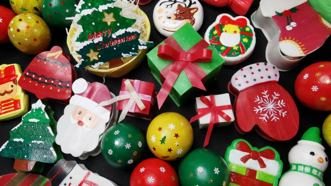 🎄 Clay cracking 🎅 Crispy Foam 🍭 Soap boxes with glitter and starch 🍬 Soap Balls 🍭 Soap Chips✨