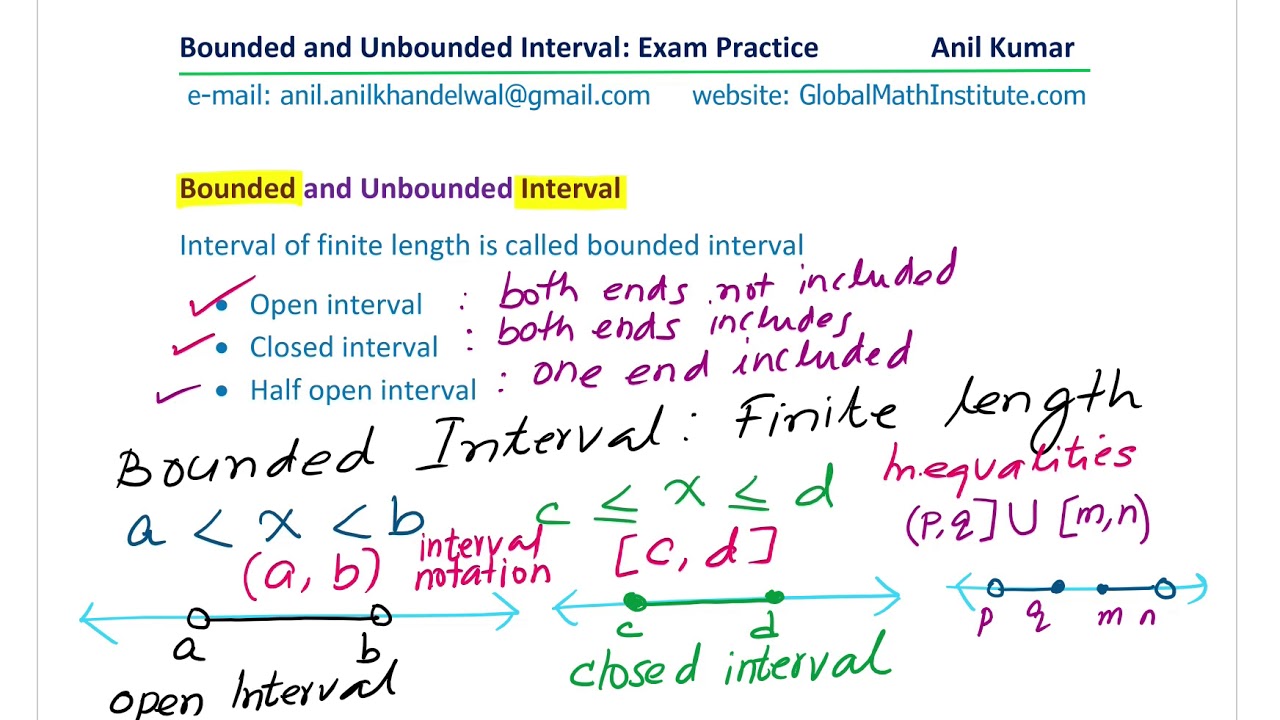 Bounded and Unbounded Interval Set Notation for Inequalities and Domain GCSE PreCalculus
