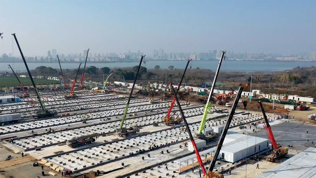 Wuhan's Leishenshan Hospital construction halfway through