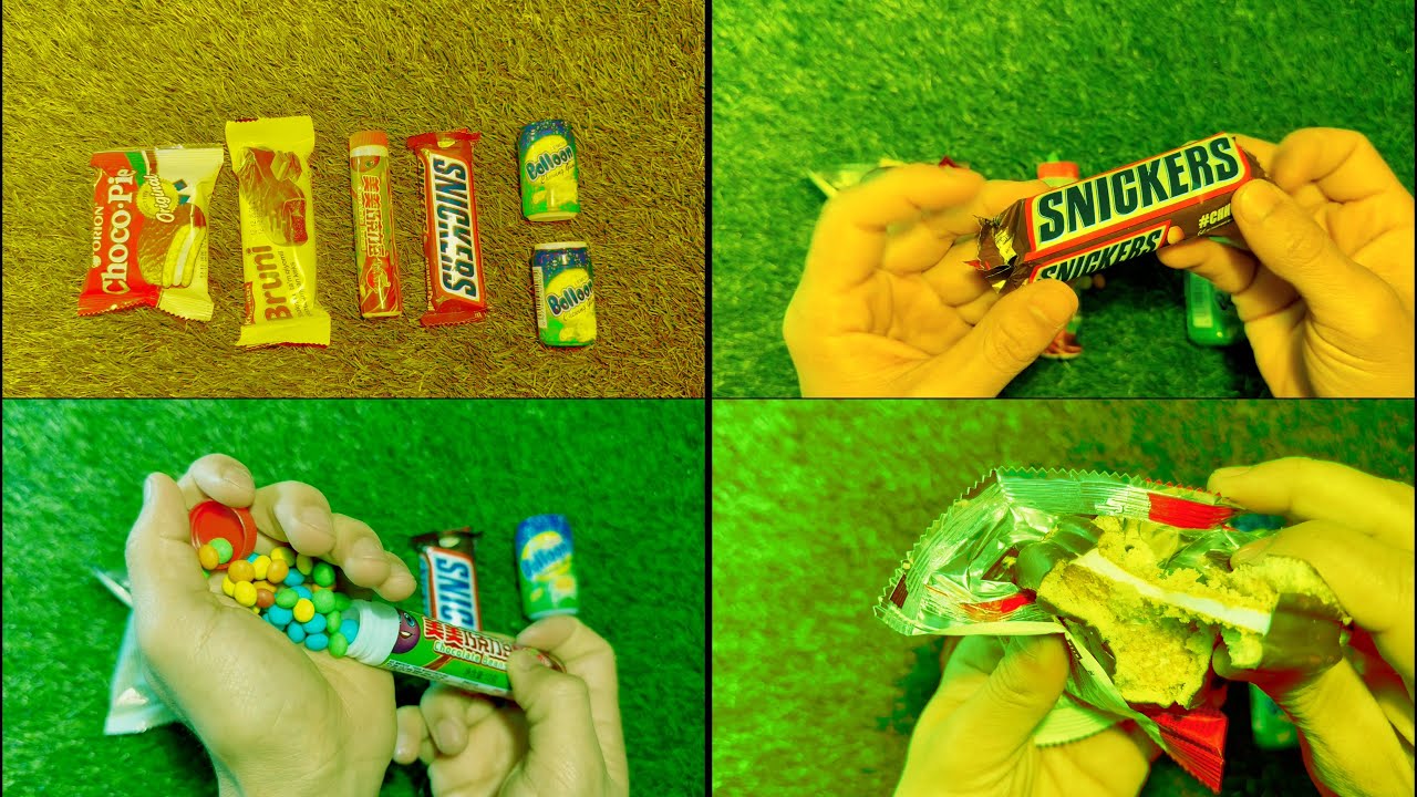 ASMR Most Popular Candys / some lots of colorful rainbow lollipop candy / unpacking chocolate eat