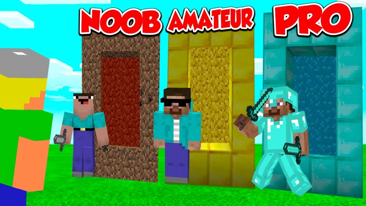 NOOB VS AMATEUR VS PRO PORTAL IN MINECRAFT!