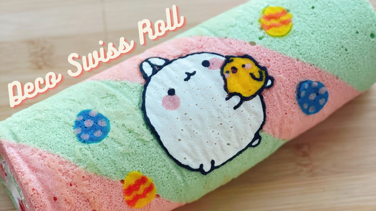 Easter Deco Swiss Roll (Molang & Piupiu) by Cookingwithamyy