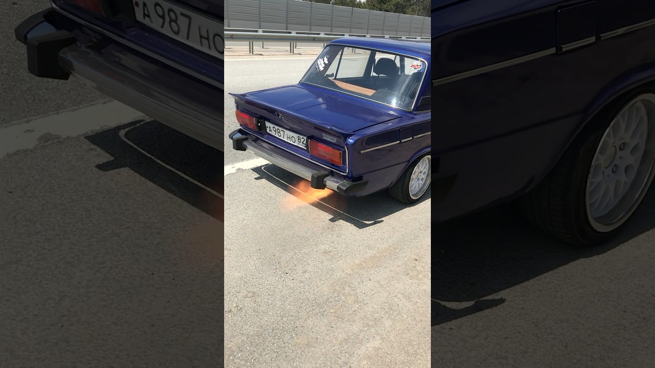 Прямоточный выхлоп на турбо шеснаре #выхлоп #жигули #ваз #тренд #топ #reels #automobile #rek #drift