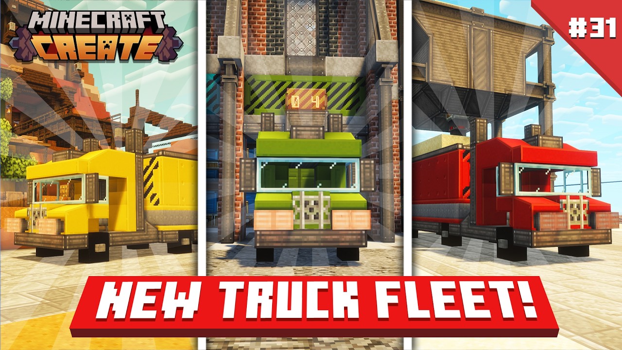 I Built a NEW TRUCK FLEET in Minecraft Create Mod! [#31]
