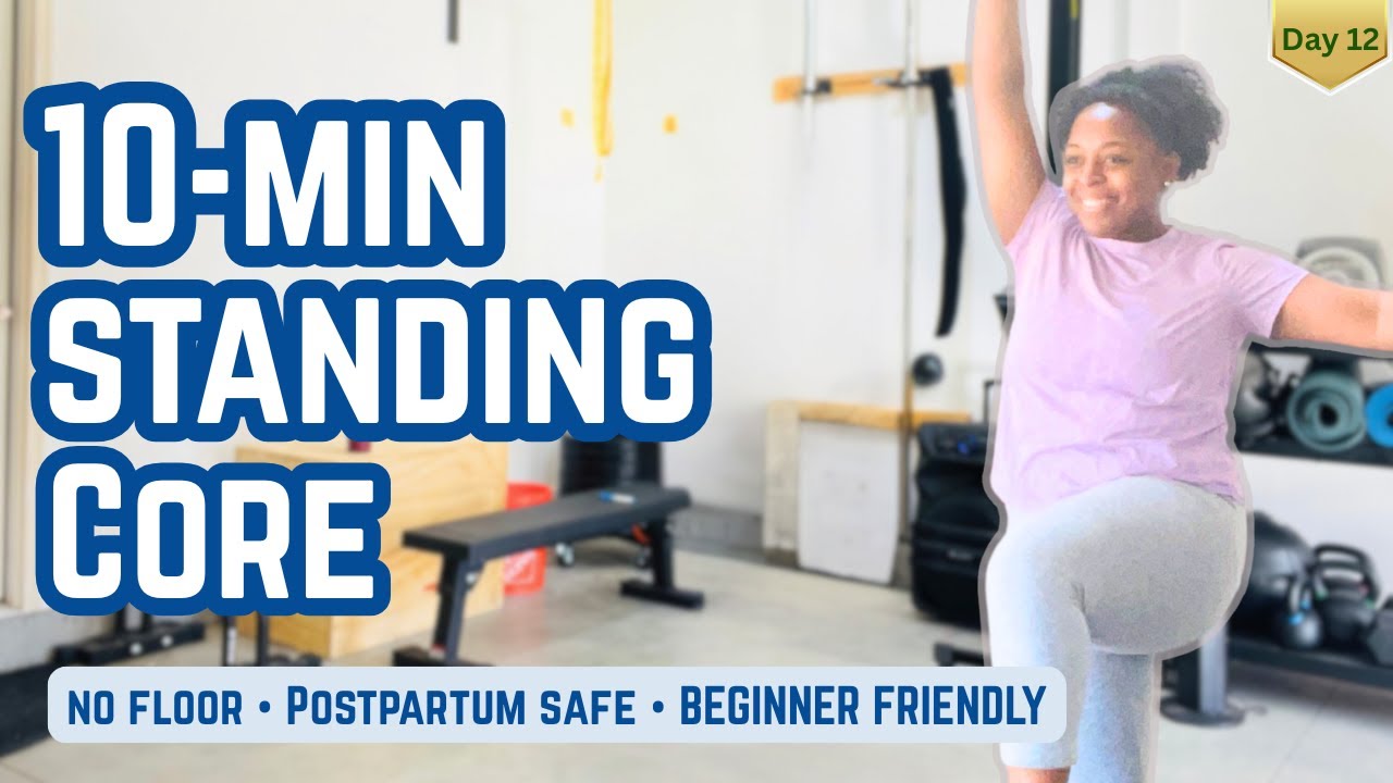 Day 12 | 10-Min Standing Core Strength (No Floor, No Crunches) | Postpartum Friendly