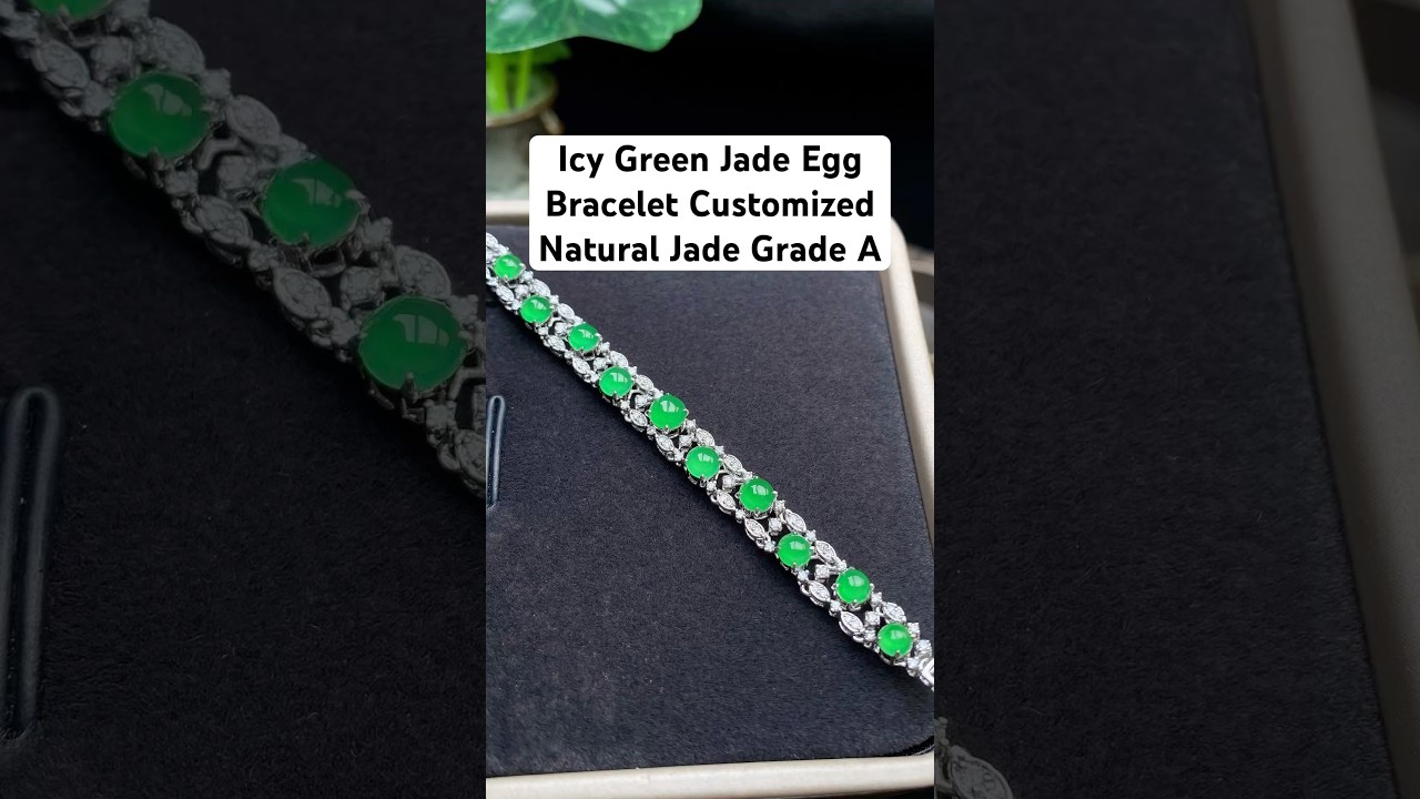 Icy Green Jade Egg Bracelet Customized