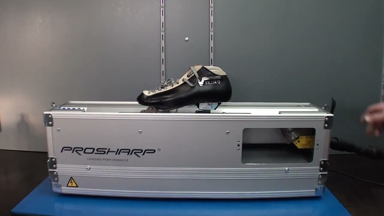 Noren Slijpen met de ProSharp SkatePal Pro 3 Long Schaatsenslijpmachine
