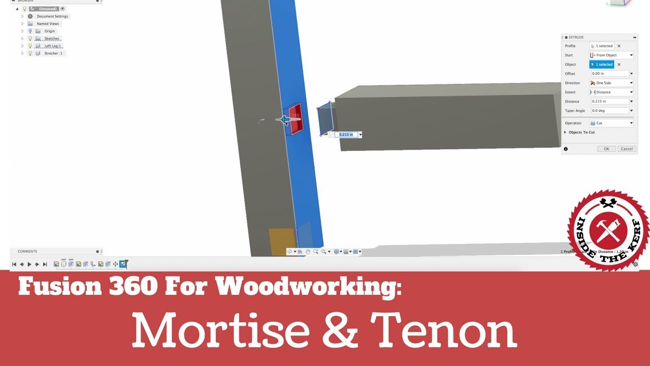Fusion 360 For Woodworking: Creating A Mortise & Tenon Joint