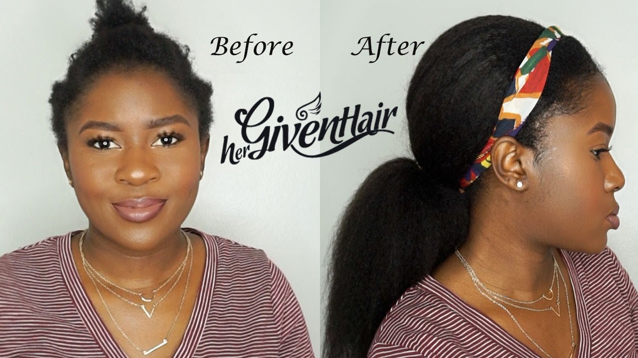 How to Protective Style Using Clip-ins + How to do a Low Ponytail!!!HerGivenHair|Mona B.