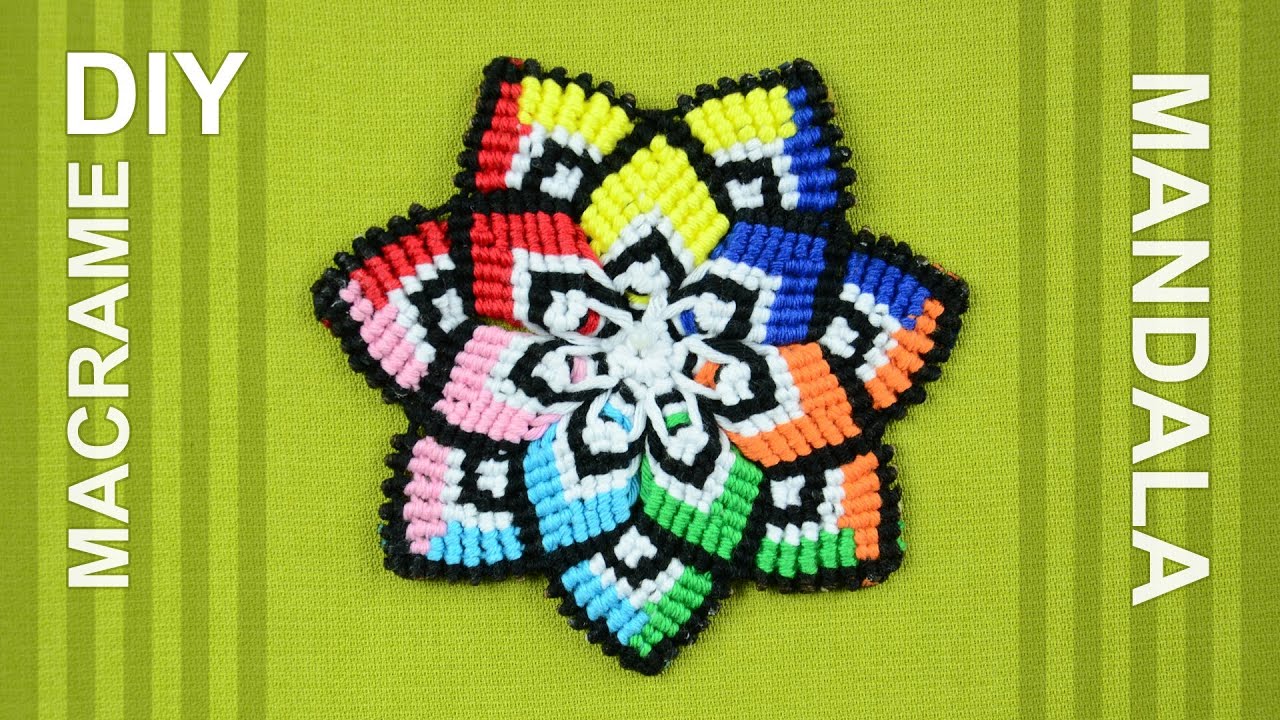 Colorful Mandala Flower in Macram&eacute; / DIY Tutorial