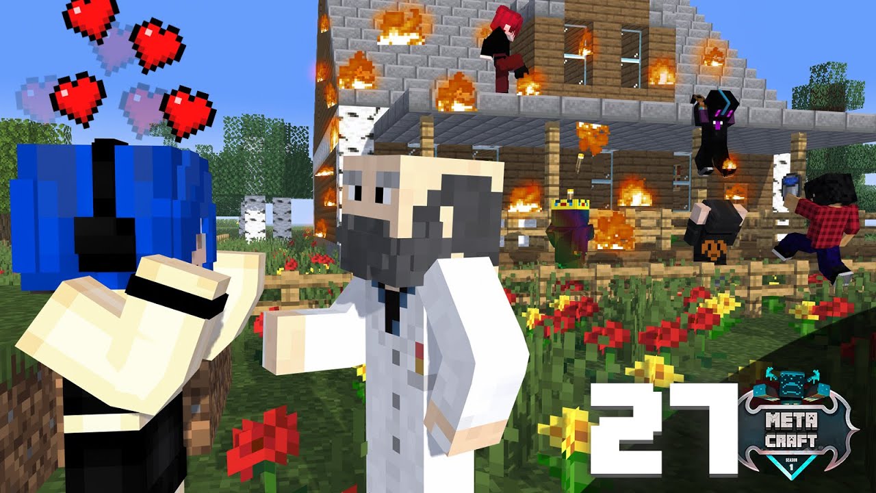 بیست و هفت روز آشنایی با آقای دکتر موقع آتش سوزی تریدینگ هالم || Minecraft #27 (Metacraft)