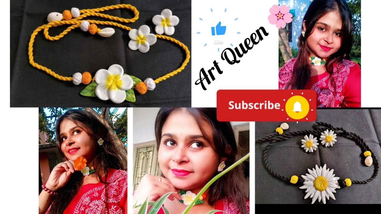 🧿Easy Handmade Clay necklace//choker jwellery Set// diy jewelry making 🌿