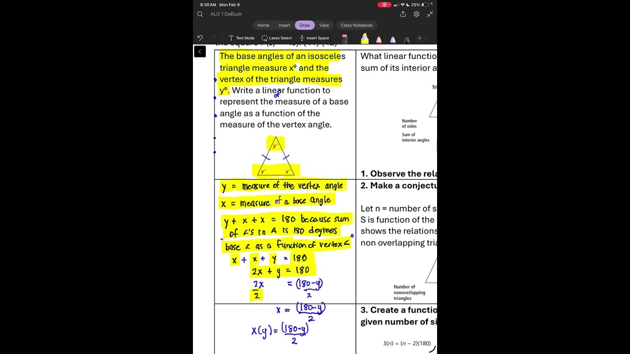 Geometric formulas as linear functions