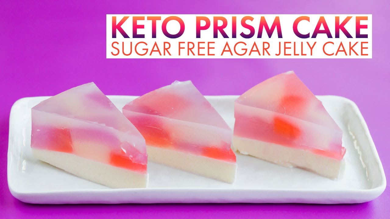KETO Prism Cake | SUGAR FREE Agar Jelly Cake | Colorful LOW CARB dessert