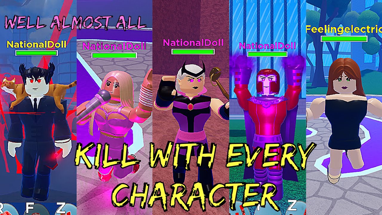 Kill with (almost) every character/skin in heroes online world compilation