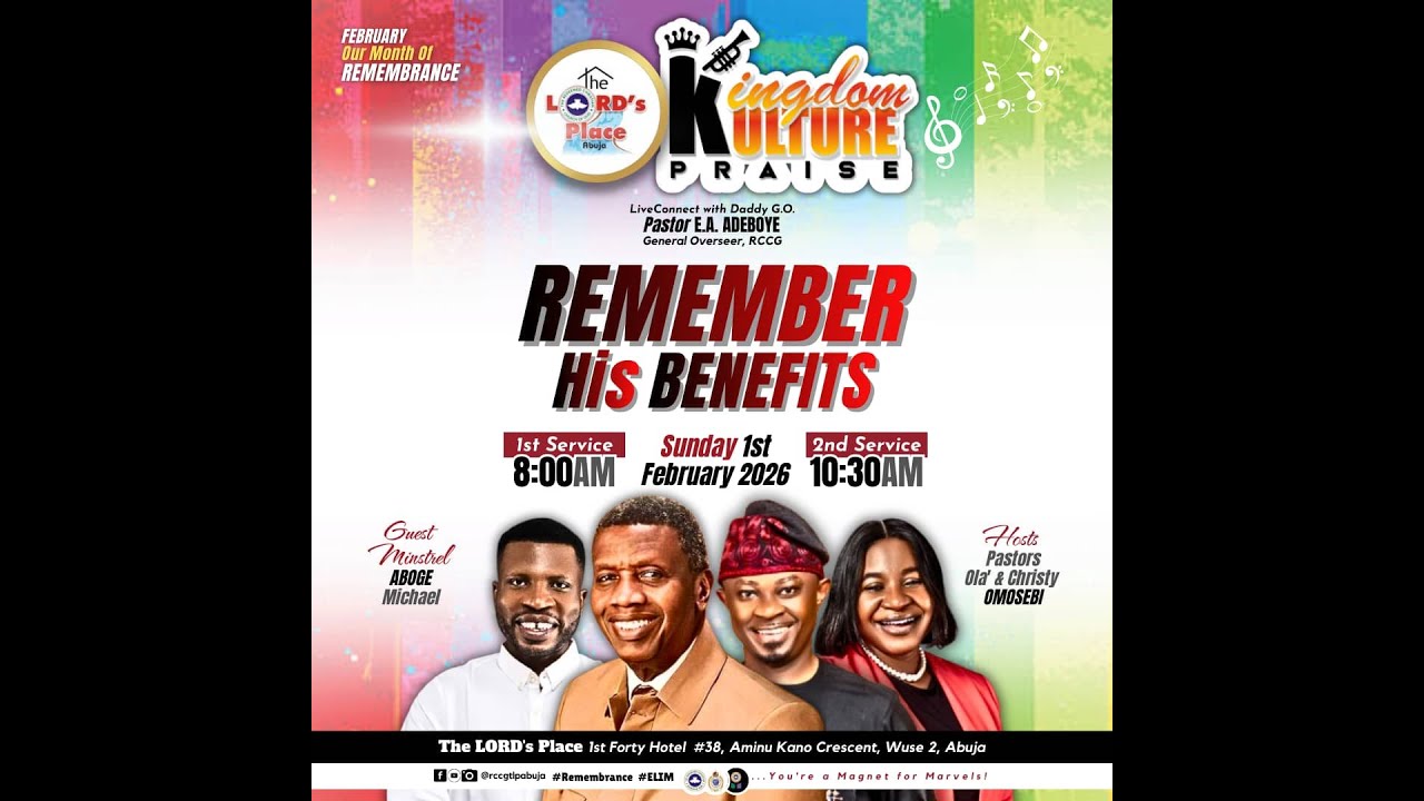 RCCG The Lord's Place - Revelation Service. Sun. 01st Feb. 2026