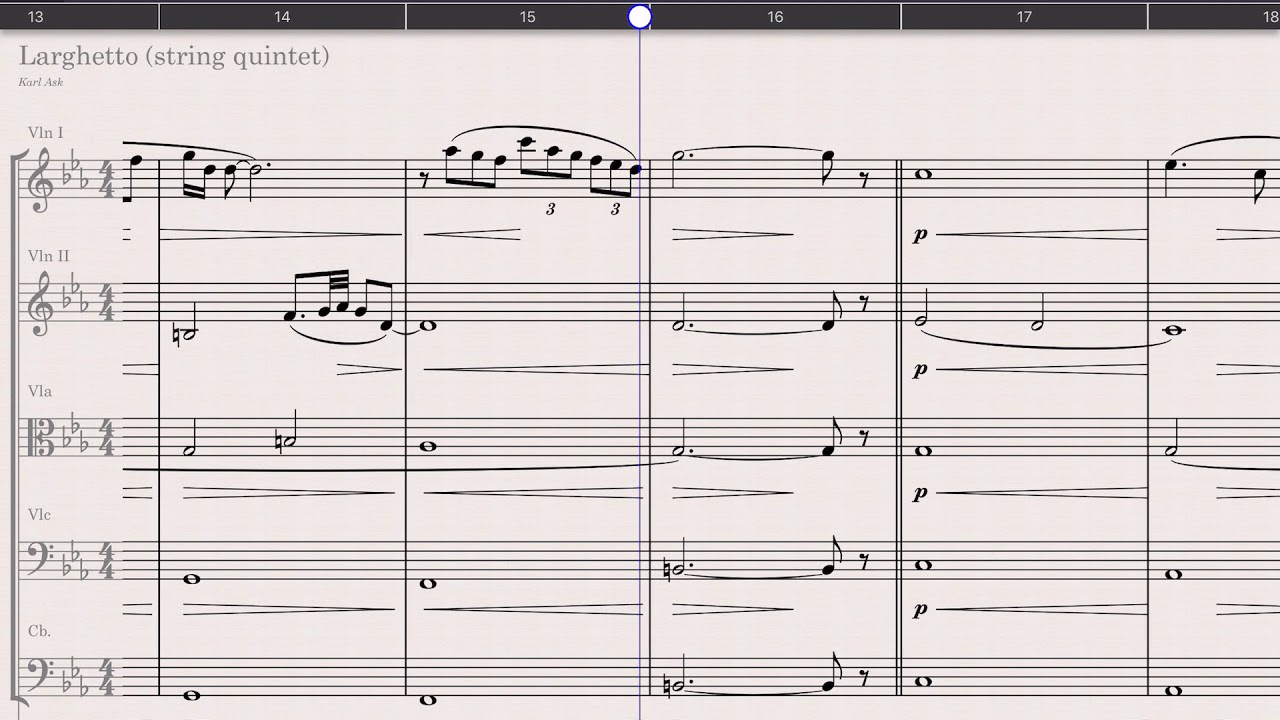 Larghetto (string quintet) - StaffPad and Berlin First Chairs