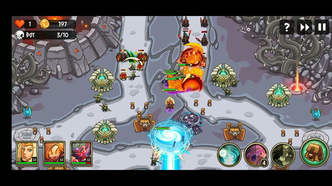 Empire warriors TD map 36 hell, AA Mi Wk, Qua wave 3 là khoẻ 🙆