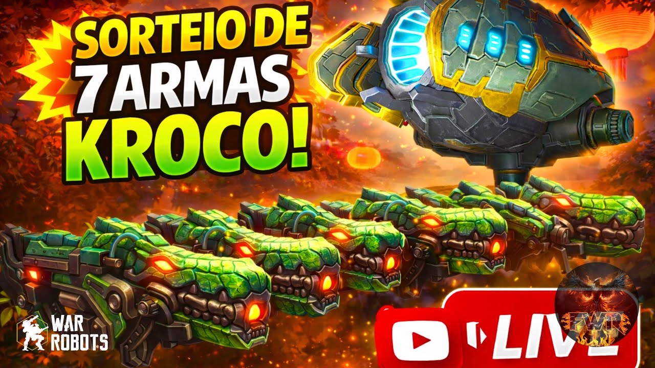 🔴🔥🐦‍🔥 SORTEIO DE 7X ARMAS KROKO! ESTÁS PRONTO? War Robots #WRWinKroko