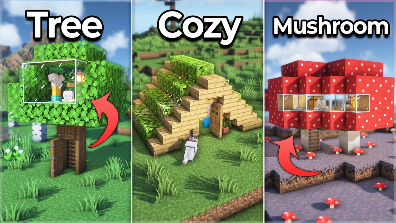 ⛏️ Minecraft :: 🏡 5+ самых простых идей домов для начинающих 💡