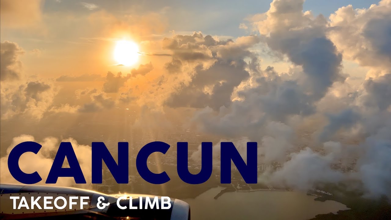 Takeoff from CANCUN 🛫 JAW DROPPING SUNSET! 🌅【4K In Flight Video】