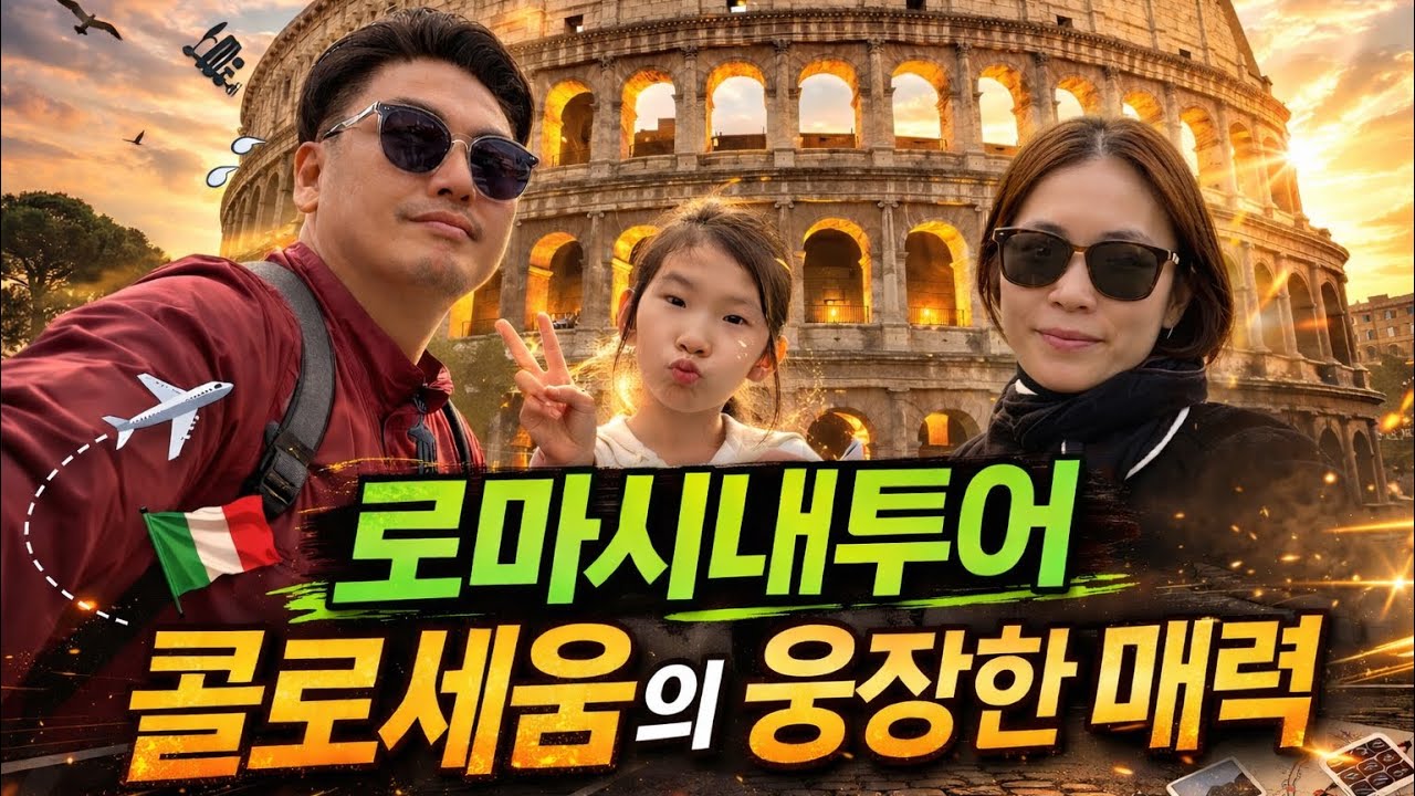 피망썬가족 로마를 가다 3편   로마시내투어2 콜로세움 돌아보고 식사까지 이게 인생이여