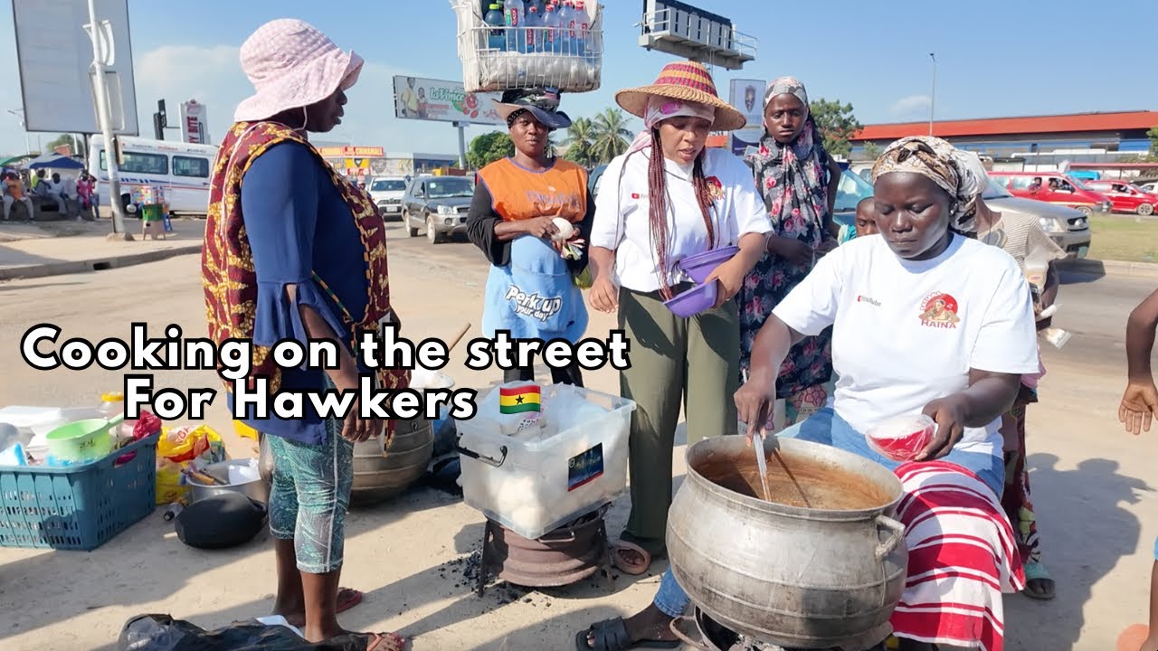 COOKING on the street for Hardworking HAWKERS for FREE || Accra Ghana