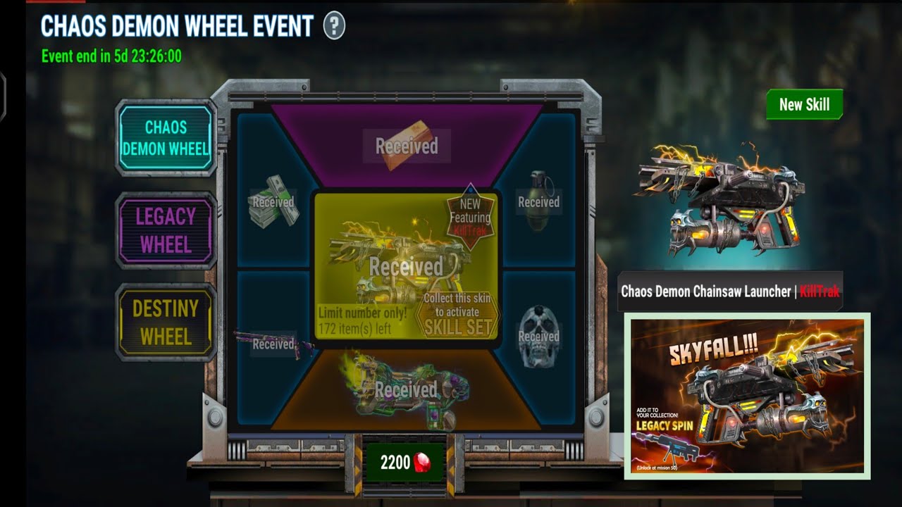 Dead Target Demon Wheel Event Received all rewards and new skins of weapons