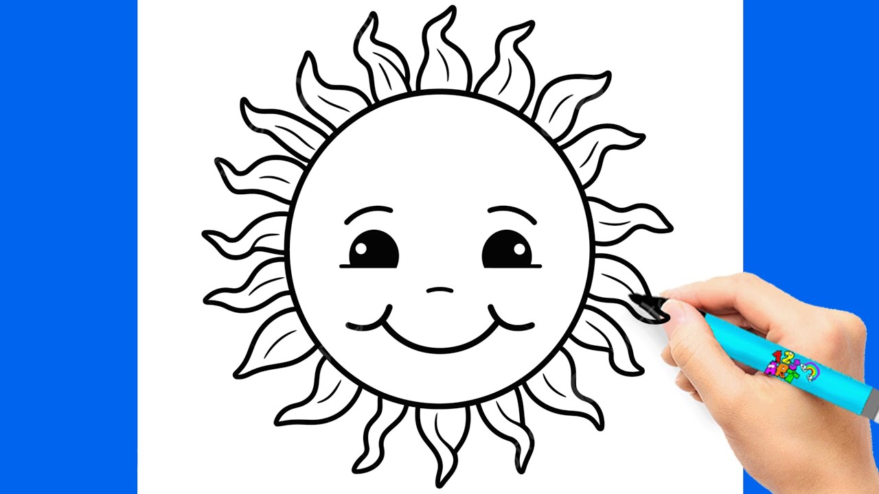 Çocuklar İçin Güneş Çizimi, Kolay Yoldan Sevimli Güneş Resmi Nasıl Çizilir, Kolay Çizimler