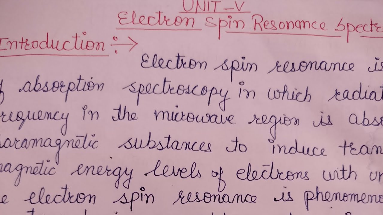 Electron spin resonance ,EPR &EMR ~intro#spectroscopy#chemistry#pgexams#hpuexams#analyticalchemistry